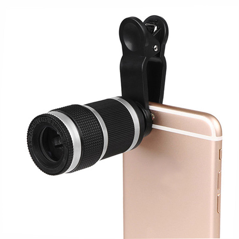 Telescope Phone Lenses  powstro Universal 8X Zoom  with Clip for iPhone Samsung HTC Other Mobile Phones - 4D's T&D Inc