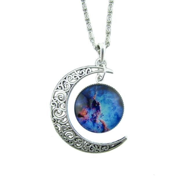 Antique Vintage Moon Time Necklace Sweater Chain Pendant Jewelry - 4D's T&D Inc