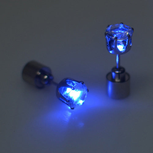LED Bling Fashion Party Accessories - Light Up LED Bling Ear Studs rings - Blue  Earring - 4DS-133LBE - 4D's T&D Inc