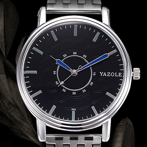 YAZOLE Men Watch Top Brand Luxury Famous Stainless Steel Strap Quartz Watch - 4D's T&D Inc