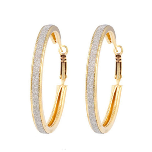 1Pair Women Alloy Grind Arenaceous Annulus Dangle Earings Eardrop Jewelry GD - 4D's T&D Inc