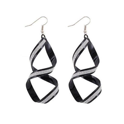 1 Pair Women Alloy Matte Dangle Earings Eardrop Jewelry Earrings BK - 4D's T&D Inc
