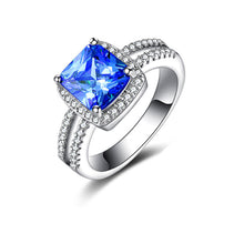 925 Sterling Silver Plated Finger Ring - White Gemstone Silver Jewelry A - 4DS-121SGR - 4D's T&D Inc