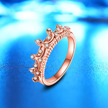 2017 New Fashion Gold Pretty Crown Lady Crystal Ring Princess Ring Rose Gold 10.   Item #4DS-119CRR. - 4D's T&D Inc