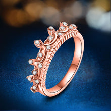 2017 New Fashion Gold Pretty Crown Lady Crystal Ring Princess Ring Rose Gold 10.   Item #4DS-119CRR. - 4D's T&D Inc