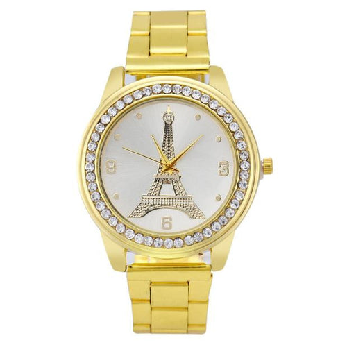 Womens Stainless Steel Quartz Dial  Analog Wrist Watch Round Case Watch - 4D's T&D Inc