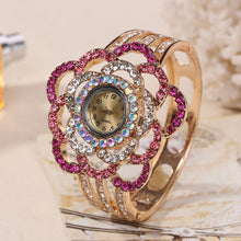 Women Luxury Band Hollow Out Bangle Crystal Quartz Bracelet Watch Jewelry Charm 4DS-116CBW. - 4D's T&D Inc