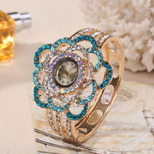 Women Luxury Band Hollow Out Bangle Crystal Quartz Bracelet Watch Jewelry Charm 4DS-116CBW. - 4D's T&D Inc