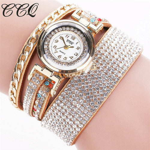 CCQ Brand Vintage Leather Bracelet Watch Women Wristwatch Quartz - 4D's T&D Inc