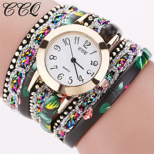 Women Rhinestone Bracelet Watch CCQ Women Fashion Casual Analog Quartz - 4DS-93WRBW - 4D's T&D Inc