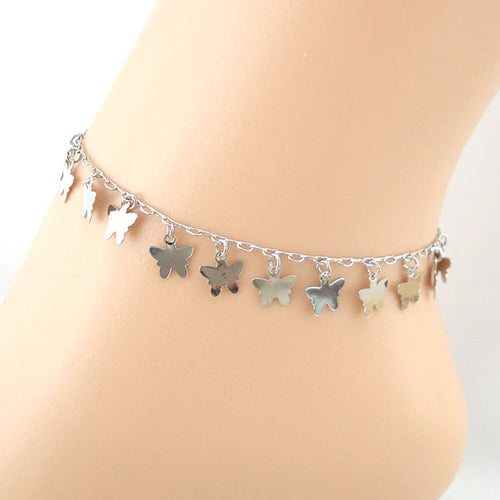 Butterfly Women Ankle Bracelet Barefoot Sandal Beach Foot Jewelry - 4D's T&D Inc