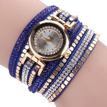 Chic Leather Blocks Decorated Diamond Bracelet Ladies Fashion Watches - 4D's T&D Inc