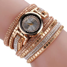 Chic Leather Blocks Decorated Diamond Bracelet Ladies Fashion Watches - 4D's T&D Inc