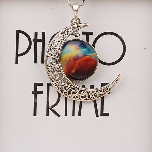 Antique Vintage Moon Time Necklace Sweater Chain Pendant Jewelry IB835 - 4D's T&D Inc