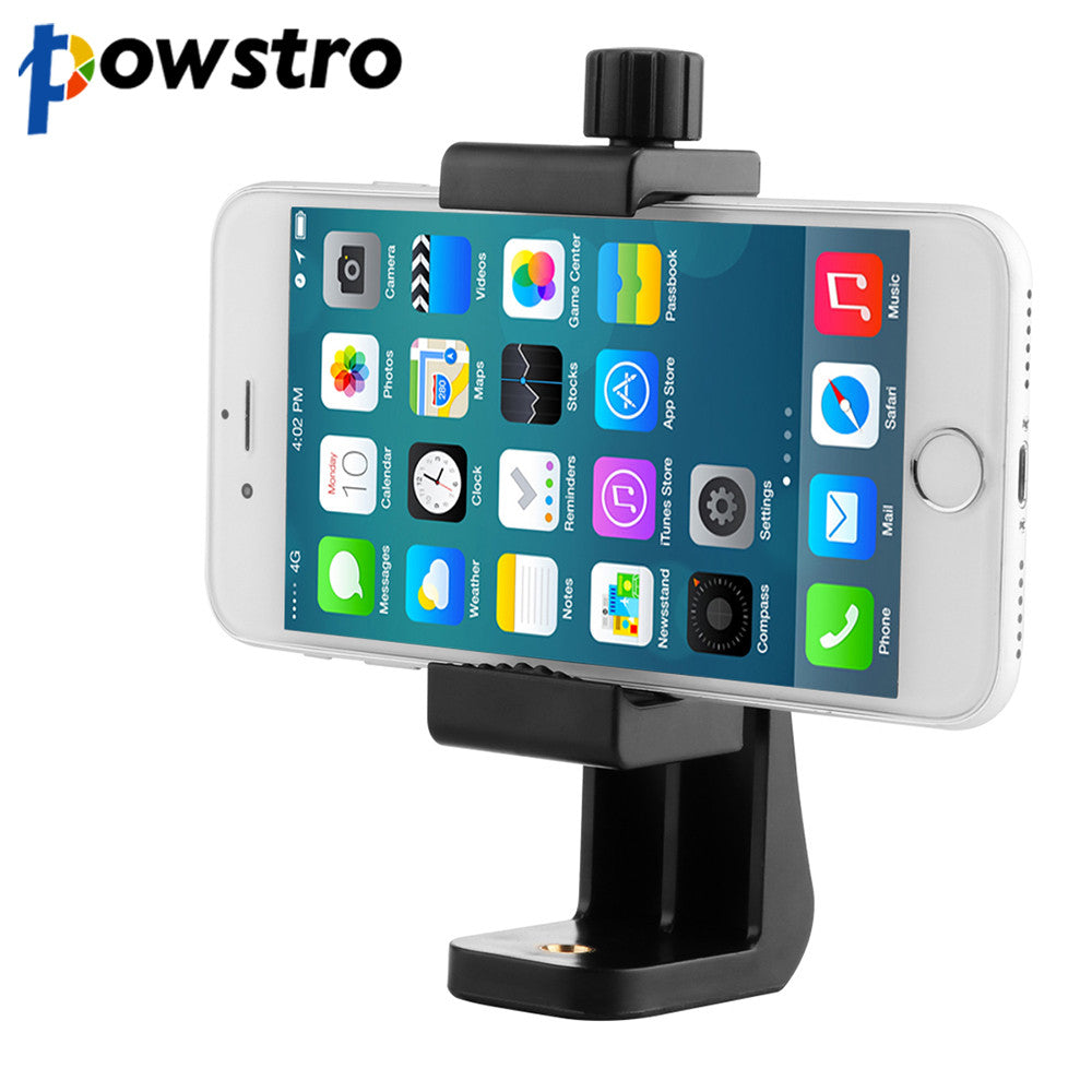 Powstro Universal Tripod Mount Cell Phone Clipper Vertical Bracket Smartphone Clip Holder 360 Degree - 4D's T&D Inc