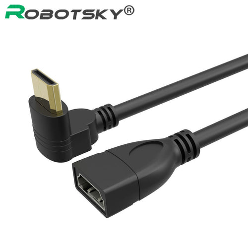 15cm High Speed Mini HDMI To HDMI Cable Gold Plated 90 Degree Angle Male To Female HDMI Extension Converter For Tablet HDTV Cabo - 4D's T&D Inc