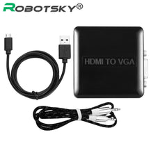 HDMI To VGA 1080P Male To Female Audio Video AV Converter Adapter For Laptop DVD TV Box Projector Top Quality HDMI2VGA Connector - 4D's T&D Inc