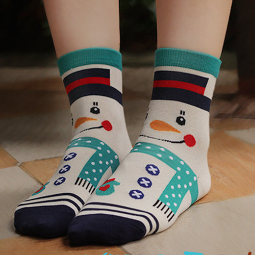 3D Cartoon Snowman Socks - Women Floor Wear Foot Wear Winter Cotton Socks. Item # 4DS-101CWS - 4D's T&D Inc