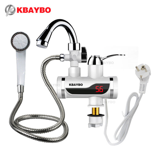 Instant Hot Water Tap 3000W Temperature Display Tankless Electric Faucet Kitchen Instant Hot Water Faucet Heater Heating Water - 4D's T&D Inc