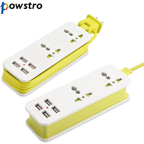 USB Power Outlet Powstro US Plug Extension Socket Outlet Travel Power Strip Surge Protector with 4 USB Smart Charger for Camera Notebook - 4D's T&D Inc