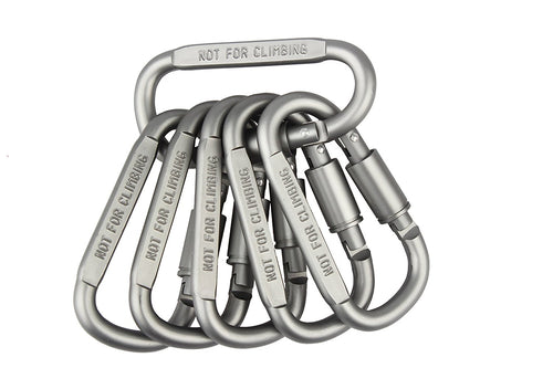6pcs Outdoor Aluminum D-ring Locking Carabiner - 4D's T&D Inc