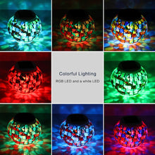Waterproof IP65 LED Solar Light Mosaic Glass Ball Light Solar Power Outdoor Garden Light Pathway Wall Lamp Christmas Party Decor - 4D's T&D Inc