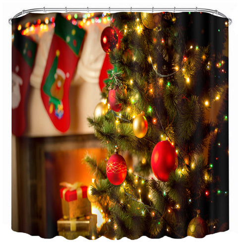 3D Christmas Bathroom Shower Curtain Decor - Waterproof Polyester with 12 Hooks - 4DS-30BSC.   $49.47 - 4D's T&D Inc