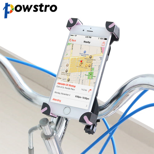 Powstro Universal 360 Rotating Bicycle Bike Phone Holder Handlebar Clip Stand Mount Bracket For iphone Smart Mobile Cellphone - 4D's T&D Inc