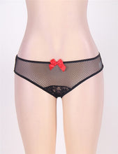 2016 New Sexy Black Fishnet With Lace Crotch Secret Brief Underwear P5071 Panties For Women One Size Plus Size XL 2XL 3XL - 4D's T&D Inc