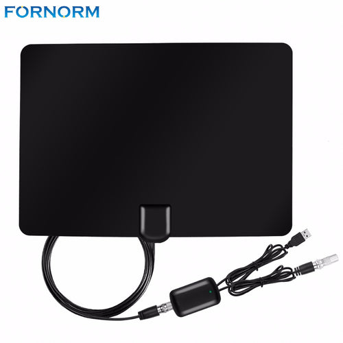 Fornorm Flat HD TV Amplified Indoor EU IEC 50 Miles Range TV Antenna Digital High Gain HDTV  Detachable Signal Amplifier - 4D's T&D Inc