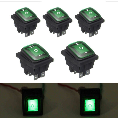 12V Car Auto Boat Marine LED Light Rocker Switch Latching Momentary 1 pcs ON-Off-ON 6 Pin Toggle - 4D's T&D Inc