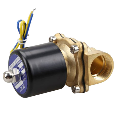 Electric Brass Solenoid Valve - Water Air Fuels - DC 12V N/C - 3/4 Inch Brass Body - 4DS-53ESV - 4D's T&D Inc
