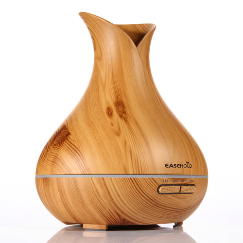 400ml Air Purifier Ultrasonic Aromatherapy Humidifier with Whole Wood Grain and Colorful Lights - 4D's T&D Inc