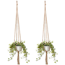 2PCS 47 Inches Plant Flower Hanger Macrame Jute for Indoor Outdoor Ceiling Deck Balcony Round and Square Pots - 4D's T&D Inc