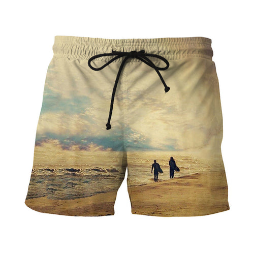 Men Fast Dry Beach Shorts Casual Surfing Swimming Trunks with Pockets - 4D's T&D Inc