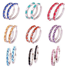 Women Oval Cut Amethyst  Gemstone Ear Clip Hoop Silver Earrings - 4D's T&D Inc