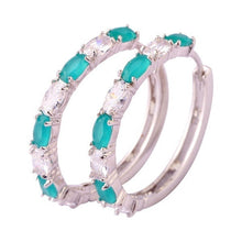 Women Oval Cut Amethyst  Gemstone Ear Clip Hoop Silver Earrings - 4D's T&D Inc