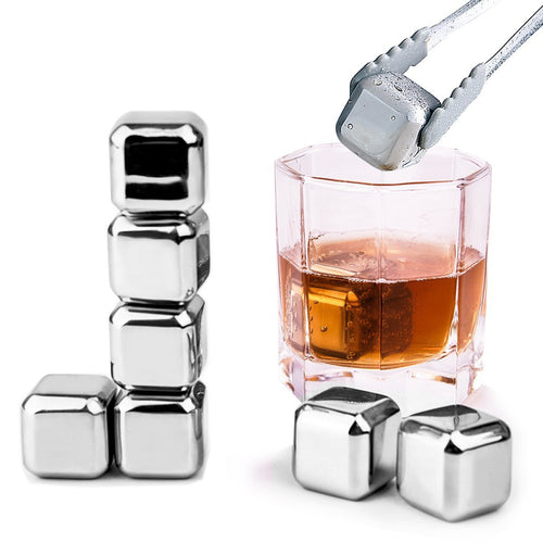 Reusable Stainless Steel Chilling Cube Stones Pack of 8 - 4D's T&D Inc