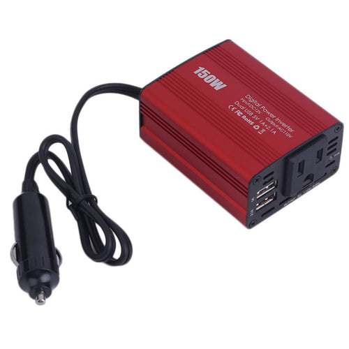150W 4.8A Max DC 12V To AC 110V Car Inverter Car Adapter Dual USB Port Output Fast Charging Car Power Transformer - 4D's T&D Inc