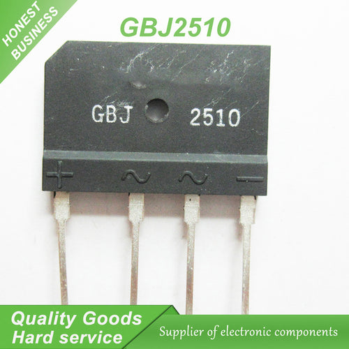 10 pcs GBJ2510 2510 ZIP Bridge Rectifiers 1000V 25A new original. FREE Shipping Within US - 4D's T&D Inc