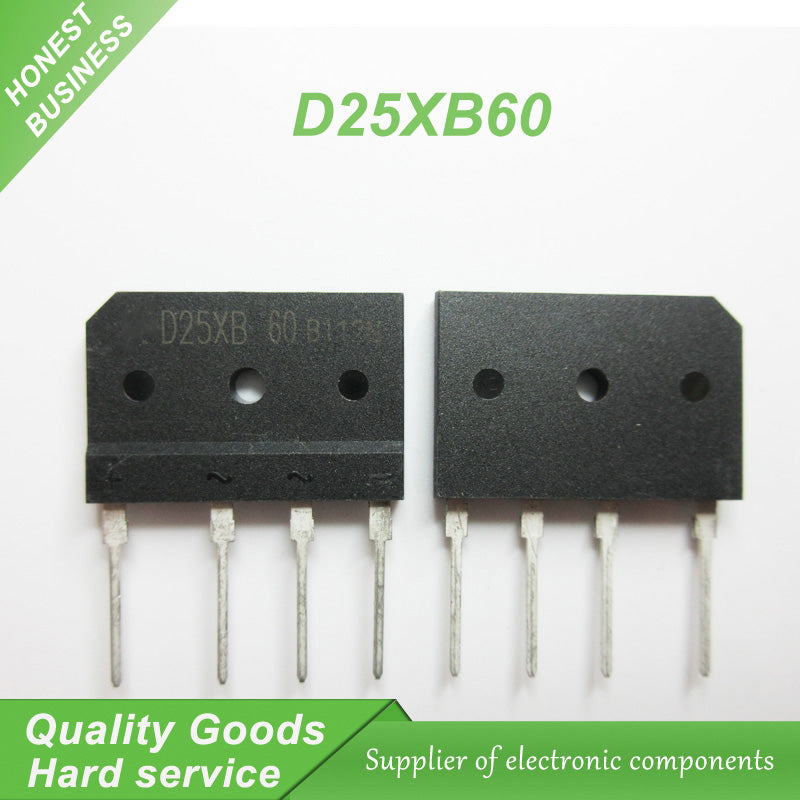 5 pcs D25XB60 25XB60 ZIP 600V 25A Bridge Rectifiers VRM=600 IFSM=350 new original - 4D's T&D Inc