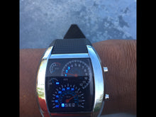 Men Cool RPM Turbo Blue Flash LED Wrist Watch Sports Meter Dial Watch Wristwatch 1pcs - 4D's T&D Inc