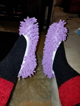 2 pcs Dusting Cleaning Foot Shoes Mop Slipper Floor Cleaner Purple - 4D's T&D Inc